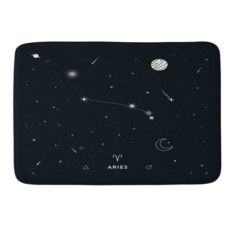 Cuss Yeah Designs Aries Star Constellation Memory Foam Bath Mat
