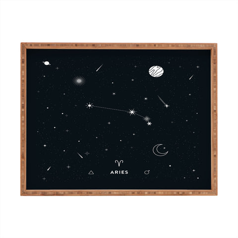 Cuss Yeah Designs Aries Star Constellation Rectangular Tray