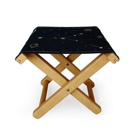 Cuss Yeah Designs Cancer Constellation in Gold Folding Stool