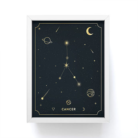 Cuss Yeah Designs Cancer Constellation in Gold Framed Mini Art Print