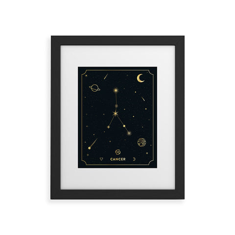 Cuss Yeah Designs Cancer Constellation in Gold Framed Art Print