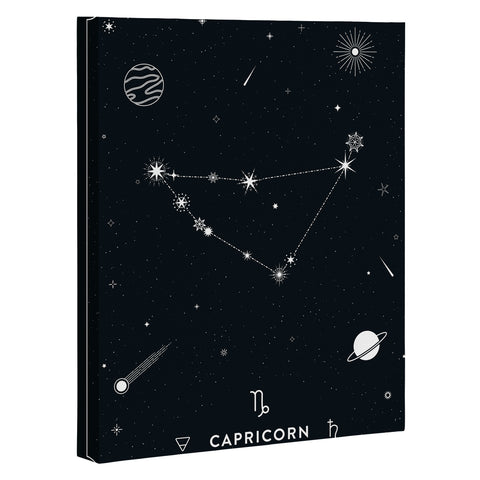 Cuss Yeah Designs Capricorn Star Constellation Art Canvas