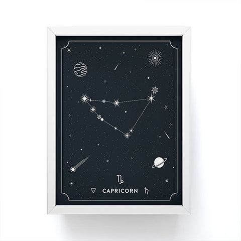 Cuss Yeah Designs Capricorn Star Constellation Framed Mini Art Print