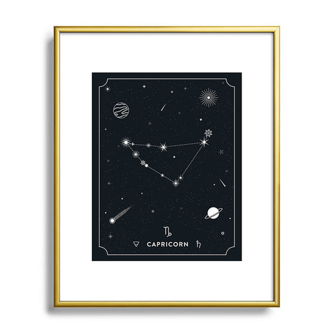Cuss Yeah Designs Capricorn Star Constellation Metal Framed Art Print