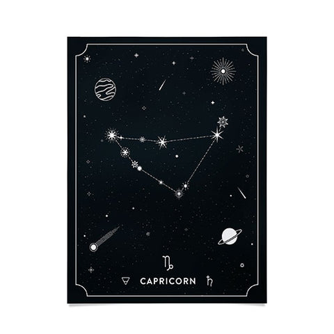 Cuss Yeah Designs Capricorn Star Constellation Poster