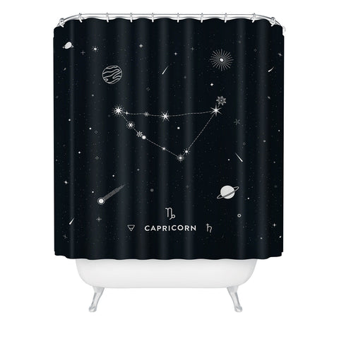 Cuss Yeah Designs Capricorn Star Constellation Shower Curtain