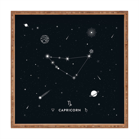 Cuss Yeah Designs Capricorn Star Constellation Square Tray