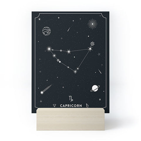 Cuss Yeah Designs Capricorn Star Constellation Mini Art Print