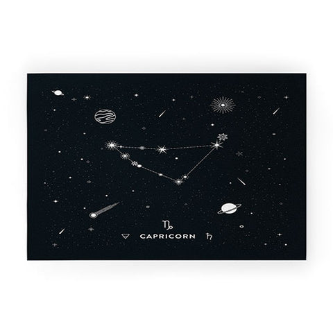Cuss Yeah Designs Capricorn Star Constellation Welcome Mat