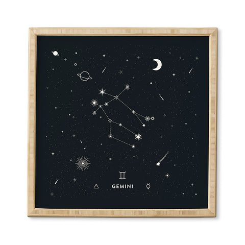 Cuss Yeah Designs Gemini Star Constellation Framed Wall Art