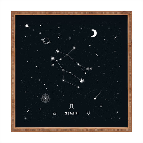 Cuss Yeah Designs Gemini Star Constellation Square Tray