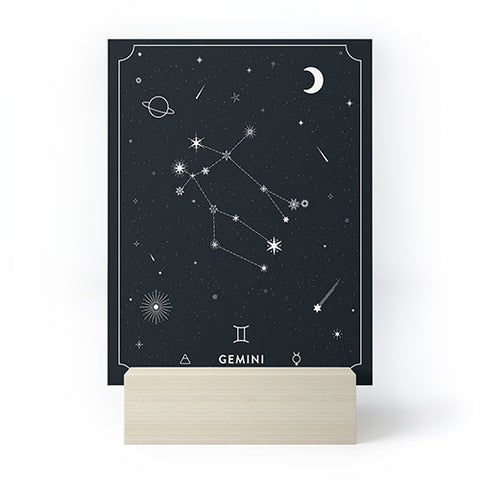 Cuss Yeah Designs Gemini Star Constellation Mini Art Print