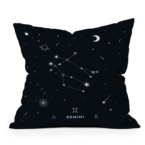 Cuss Yeah Designs Gemini Star Constellation Throw Pillow