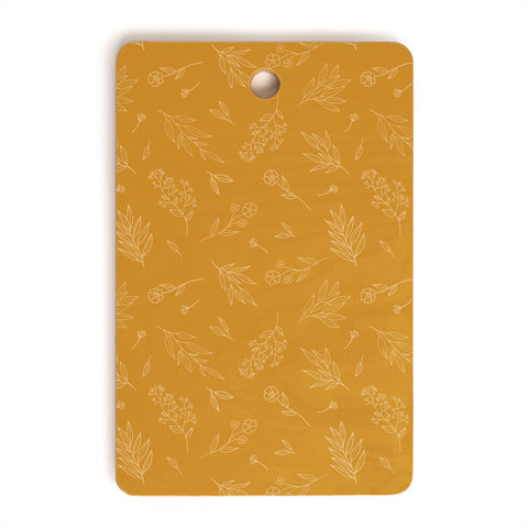 Cuss Yeah Designs Golden Floral Pattern 001 Cutting Board Rectangle