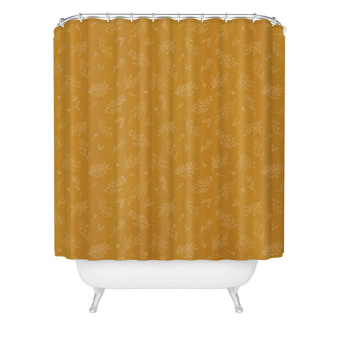 Cuss Yeah Designs Golden Floral Pattern 001 Shower Curtain