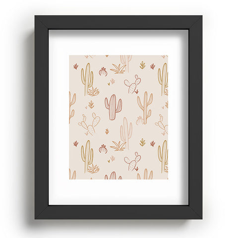 Cuss Yeah Designs Hand Drawn Cactus Pattern Recessed Framing Rectangle