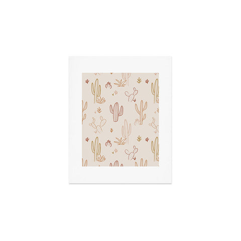 Cuss Yeah Designs Hand Drawn Cactus Pattern Art Print