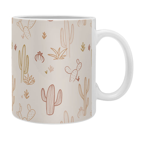 Cuss Yeah Designs Hand Drawn Cactus Pattern Coffee Mug