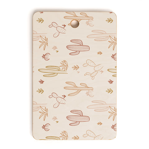 Cuss Yeah Designs Hand Drawn Cactus Pattern Cutting Board Rectangle