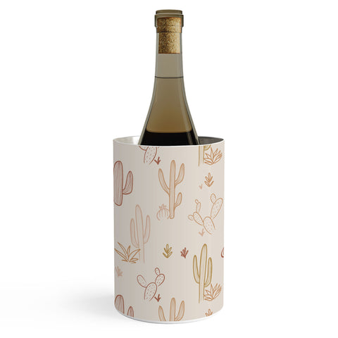 Cuss Yeah Designs Hand Drawn Cactus Pattern Wine Chiller