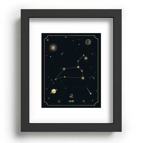 Cuss Yeah Designs Leo Constellation in Gold Recessed Framing Rectangle