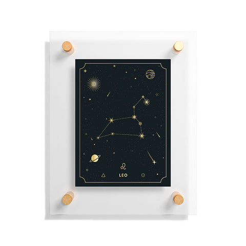 Cuss Yeah Designs Leo Constellation in Gold Floating Acrylic Print