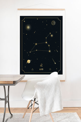 Cuss Yeah Designs Leo Constellation in Gold Art Print And Hanger