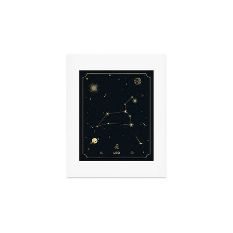 Cuss Yeah Designs Leo Constellation in Gold Art Print