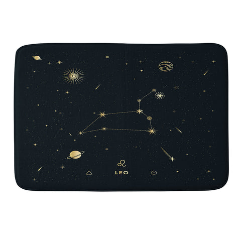 Cuss Yeah Designs Leo Constellation in Gold Memory Foam Bath Mat