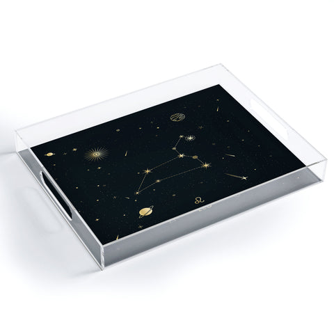Cuss Yeah Designs Leo Constellation in Gold Acrylic Tray