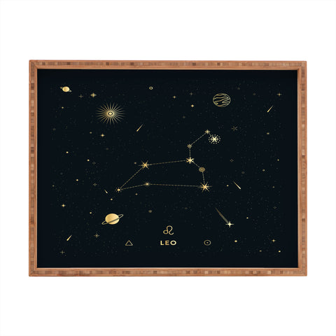 Cuss Yeah Designs Leo Constellation in Gold Rectangular Tray