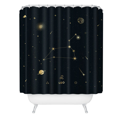 Cuss Yeah Designs Leo Constellation in Gold Shower Curtain