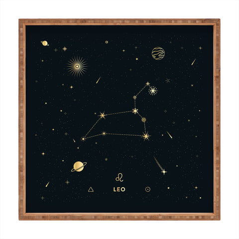 Cuss Yeah Designs Leo Constellation in Gold Square Tray