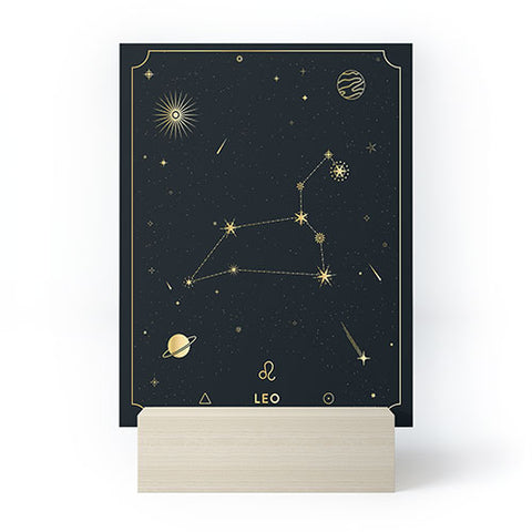 Cuss Yeah Designs Leo Constellation in Gold Mini Art Print