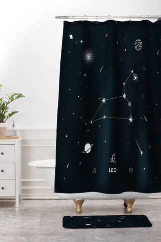 Cuss Yeah Designs Leo Star Constellation Shower Curtain And Mat