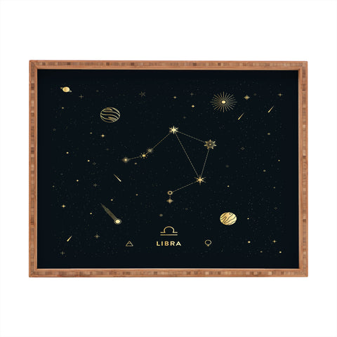 Cuss Yeah Designs Libra Constellation in Gold Rectangular Tray