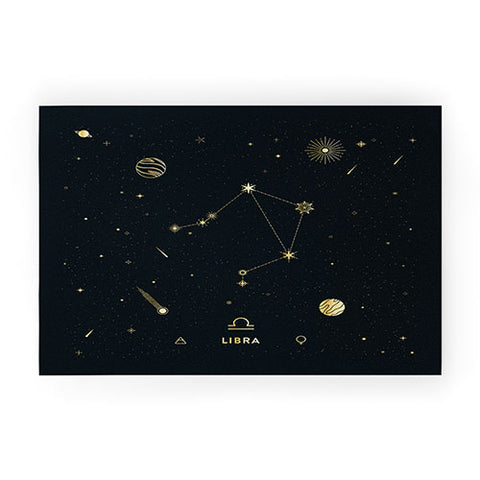 Cuss Yeah Designs Libra Constellation in Gold Welcome Mat