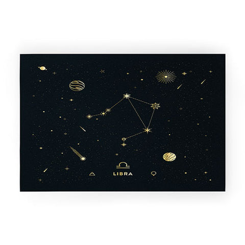 Cuss Yeah Designs Libra Constellation in Gold Welcome Mat