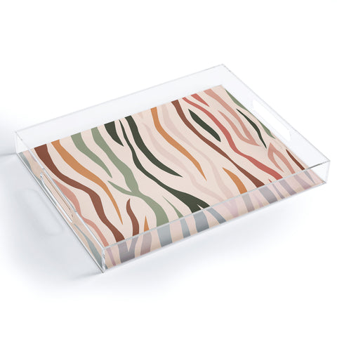 Cuss Yeah Designs Multicolor Zebra Pattern 001 Acrylic Tray