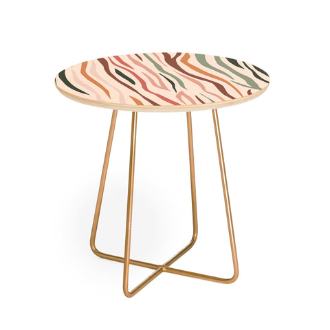 Cuss Yeah Designs Multicolor Zebra Pattern 001 Round Side Table