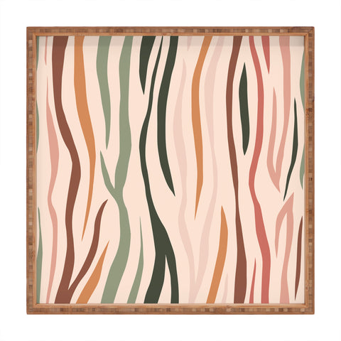 Cuss Yeah Designs Multicolor Zebra Pattern 001 Square Tray