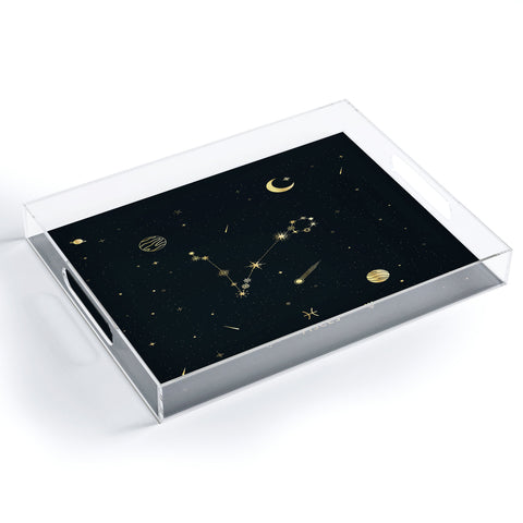 Cuss Yeah Designs Pisces Constellation in Gold Acrylic Tray