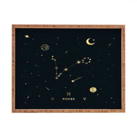 Cuss Yeah Designs Pisces Constellation in Gold Rectangular Tray