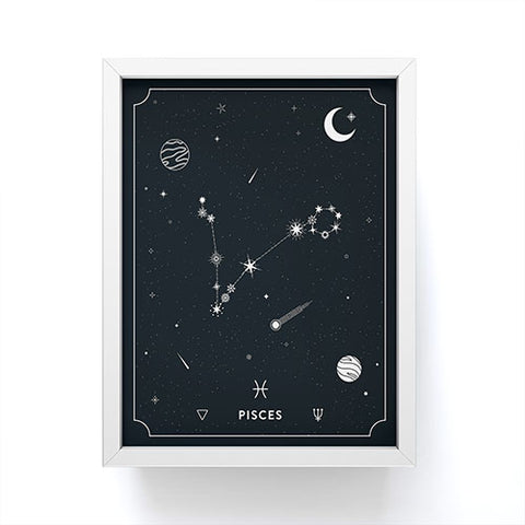 Cuss Yeah Designs Pisces Star Constellation Framed Mini Art Print