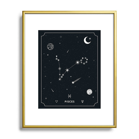 Cuss Yeah Designs Pisces Star Constellation Metal Framed Art Print