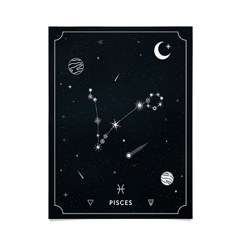 Cuss Yeah Designs Pisces Star Constellation Poster
