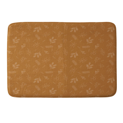 Cuss Yeah Designs Rust Floral Pattern 001 Memory Foam Bath Mat