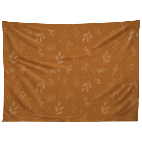 Cuss Yeah Designs Rust Floral Pattern 001 Tapestry