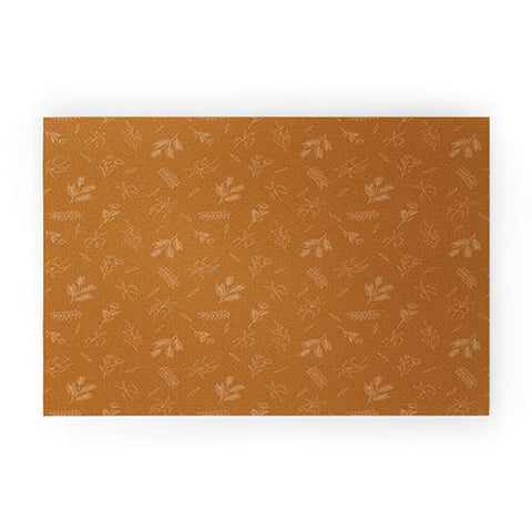 Cuss Yeah Designs Rust Floral Pattern 001 Welcome Mat