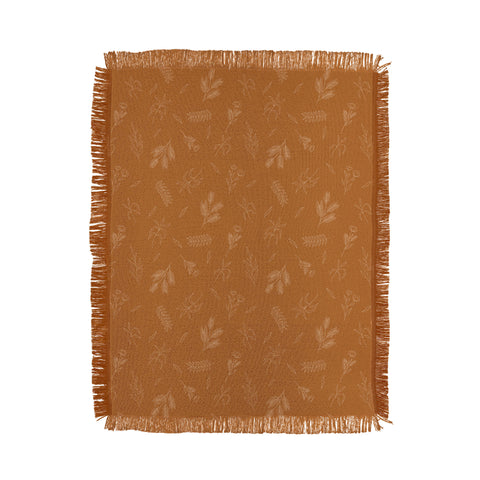 Cuss Yeah Designs Rust Floral Pattern 001 Throw Blanket